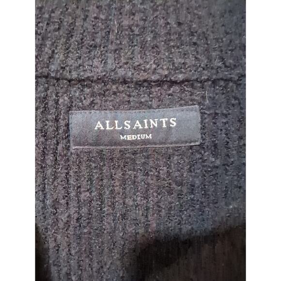 All Saints Asteroid Zip Funnel Neck Sweater Black Size M Men's - Picture 6 of 16